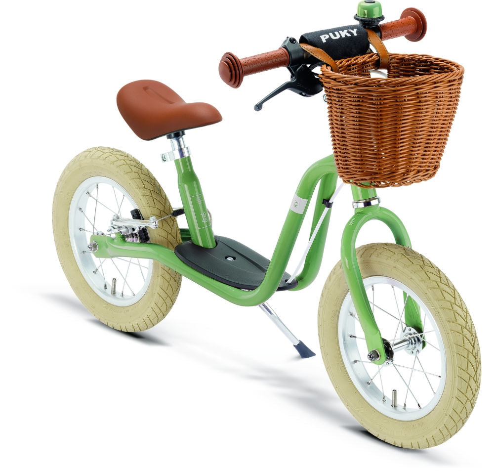 Løpesykkel LR XL BR Classic retro-green forfra med lufthjul og brems