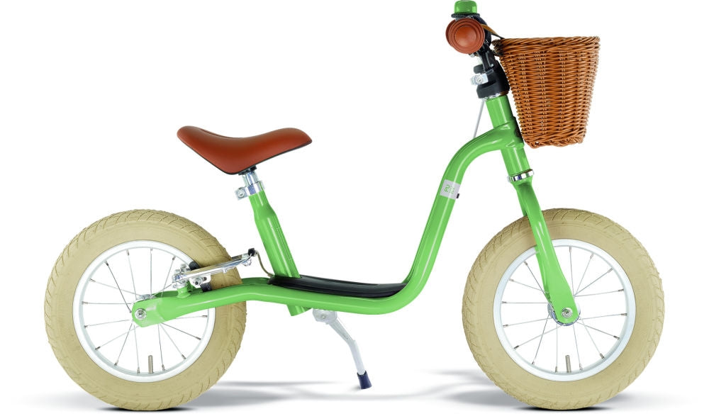 Bakside av Løpesykkel LR XL BR Classic retro-green med flettet styrekurv