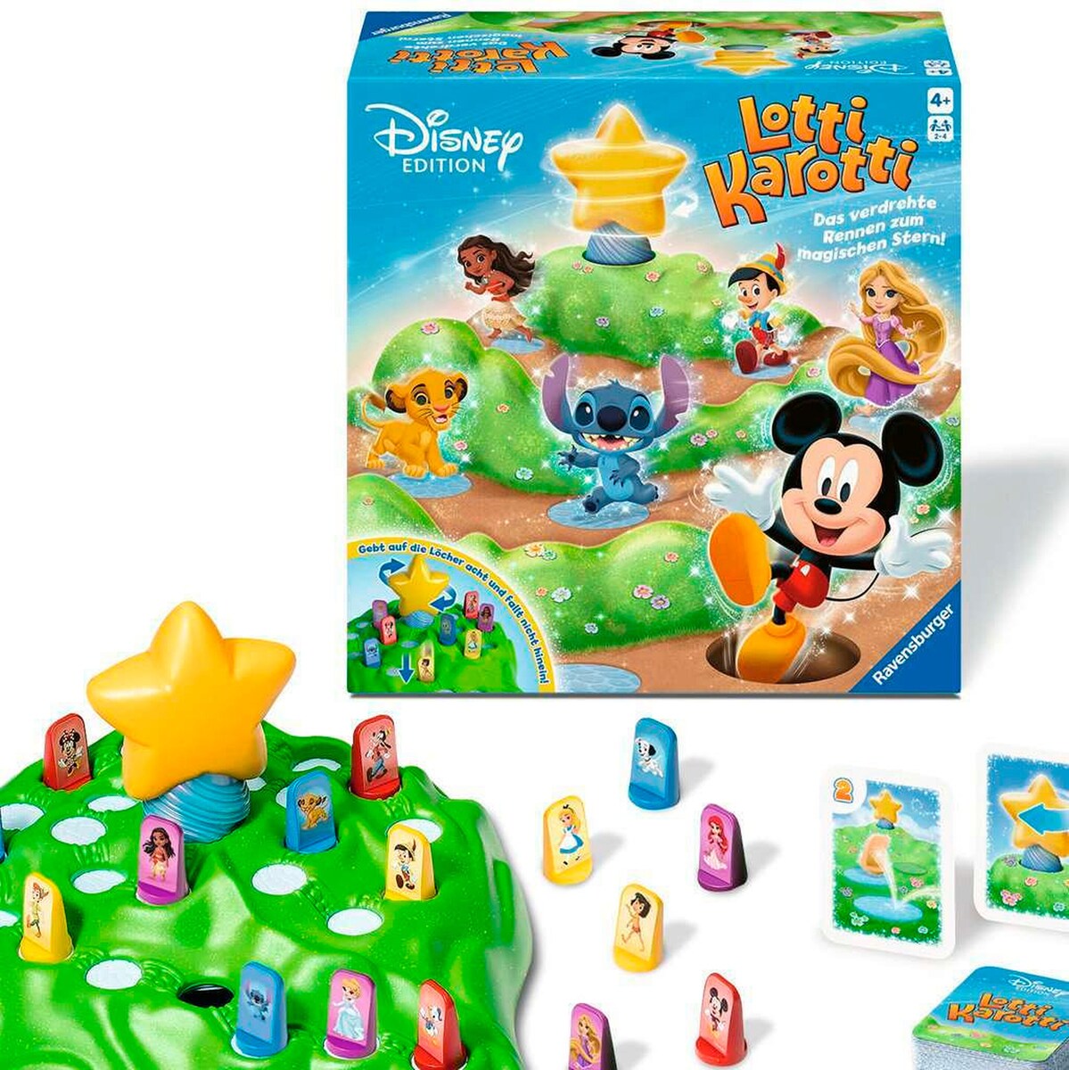 Montert Lotti Karotti Disney Edition brettspill med dreibar stjerne og figurer