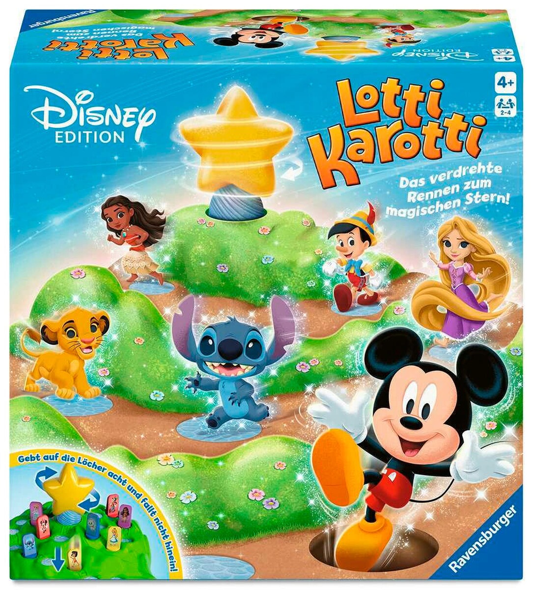 Lotti Karotti Disney Edition brettspill forfra med Disney-figurer