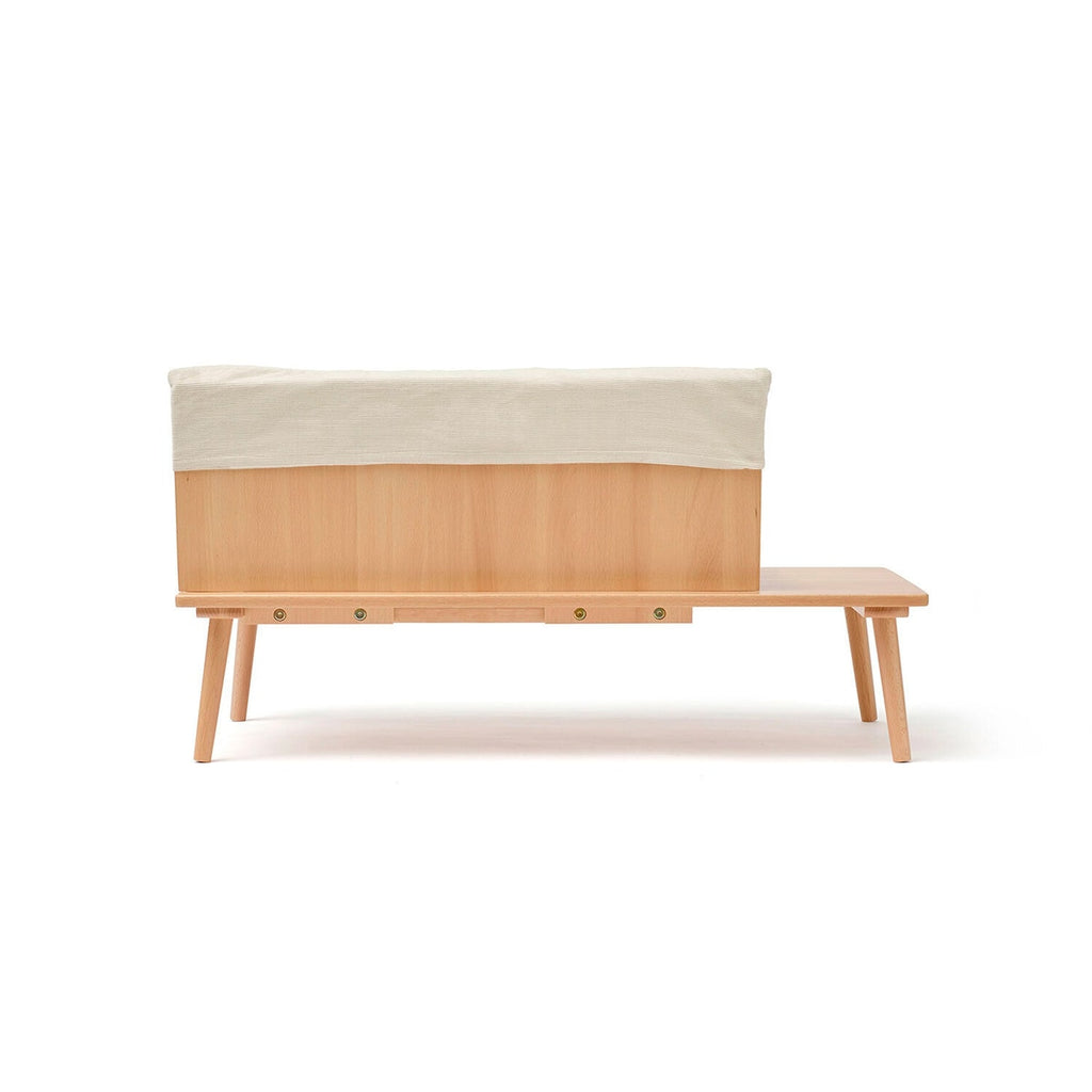 Loungesofa Saga med sidebord bøk 90x44x46 cm bakside