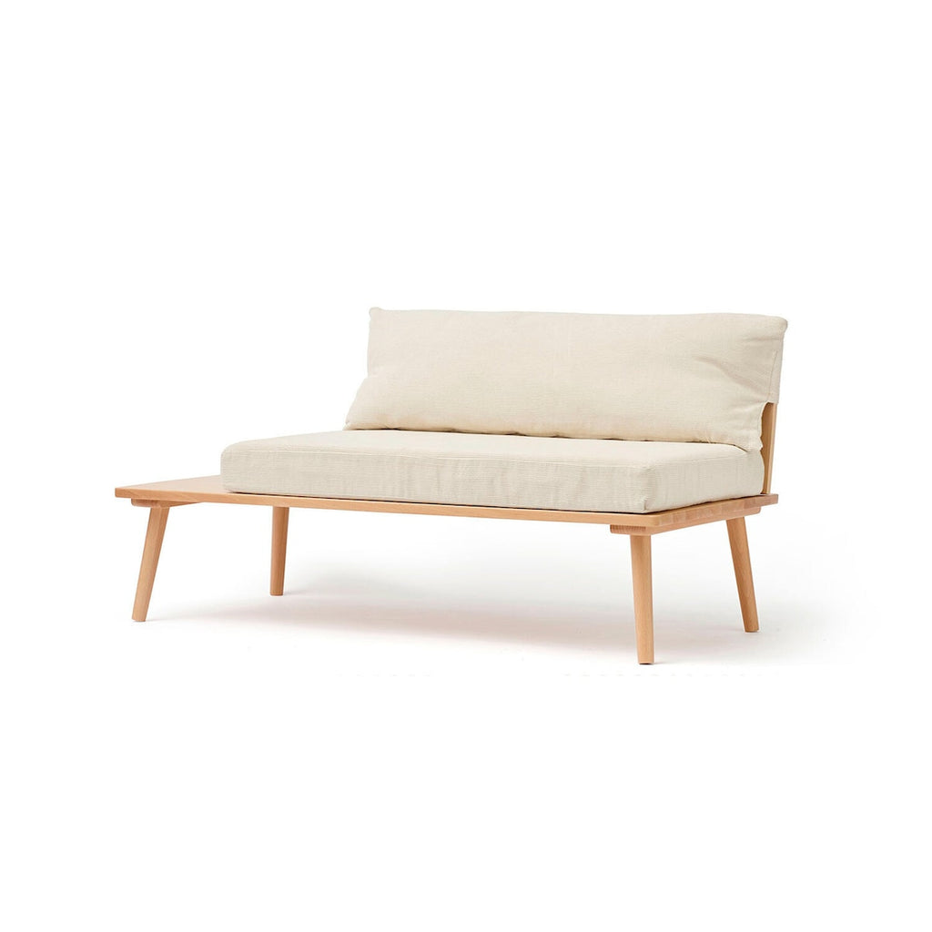 Loungesofa Saga med sidebord bøk 90x44x46 cm detalj av stoff