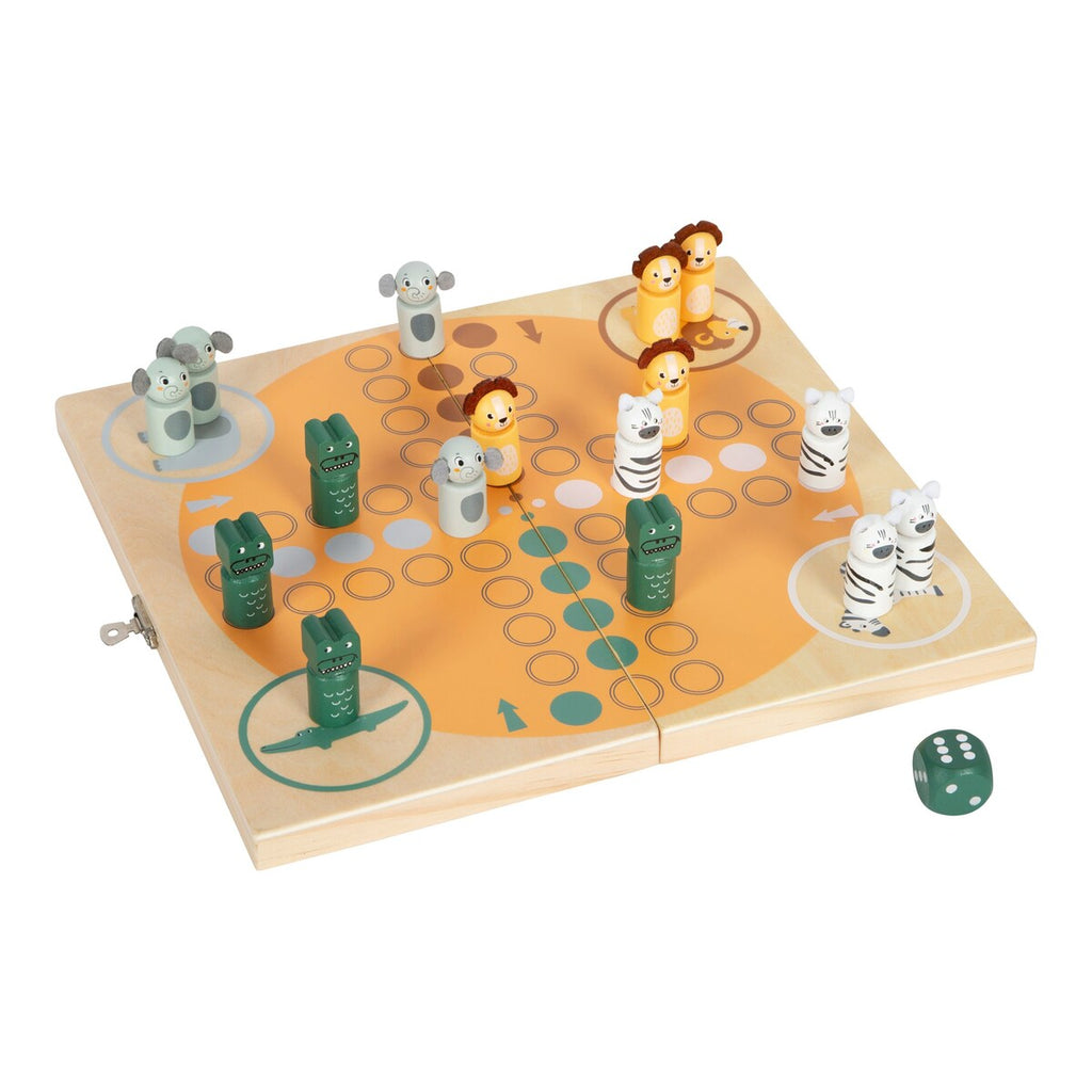 Ludo Safari brettspill i tre bakside