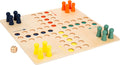 Ludo XL brettspill i tre med store spillbrikker forfra