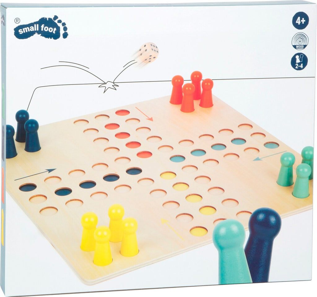 Nærbilde av terningen i Ludo XL brettspill