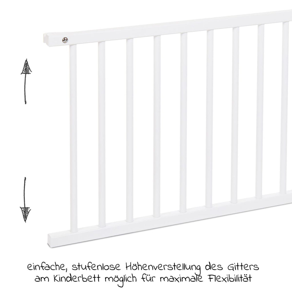 Detalj av lukkegitter for Boxspring XXL barneseng hvitlakkert