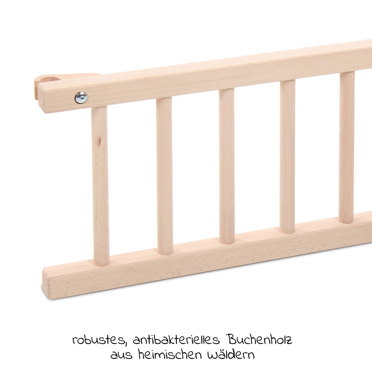 Nærbilde av festemekanisme på lukkegitter til sideseng Maxi og Boxspring