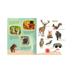 Detalj av lydbok med 50 dyrelyder, hardcover