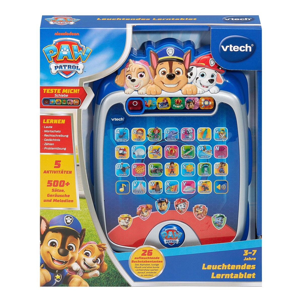 Nærbilde av modustaster på Lysende lærenettbrett PAW Patrol