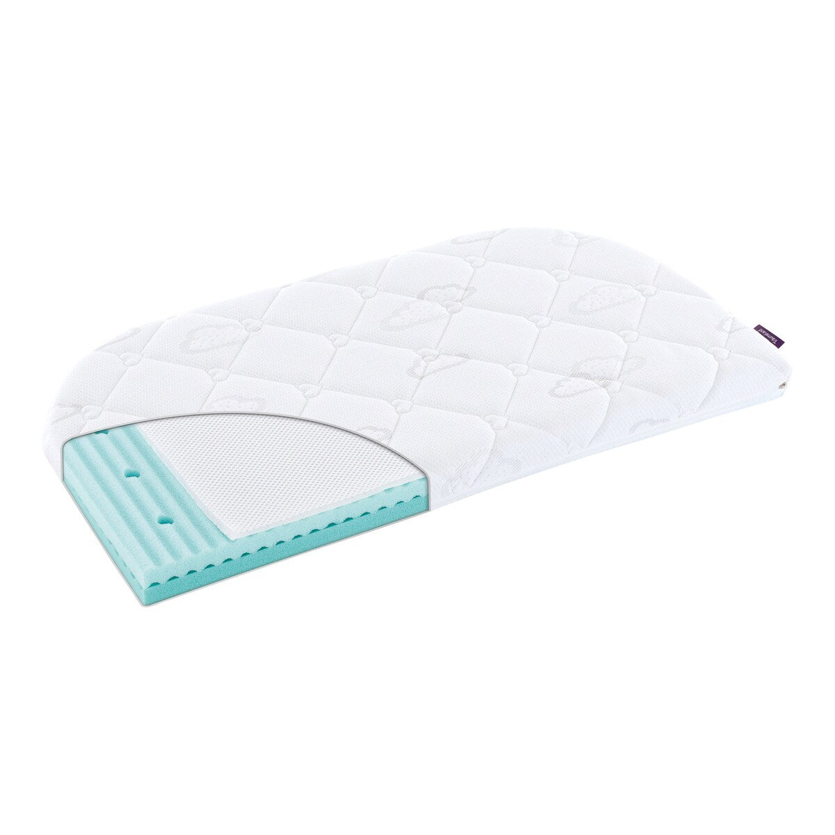 Madrass Air for bedside-seng 42x80 cm med avrundede hjørner forfra