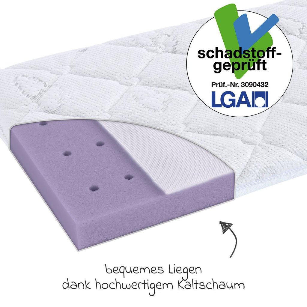Detalj av madrass til bedside-seng og vugge Brise Light