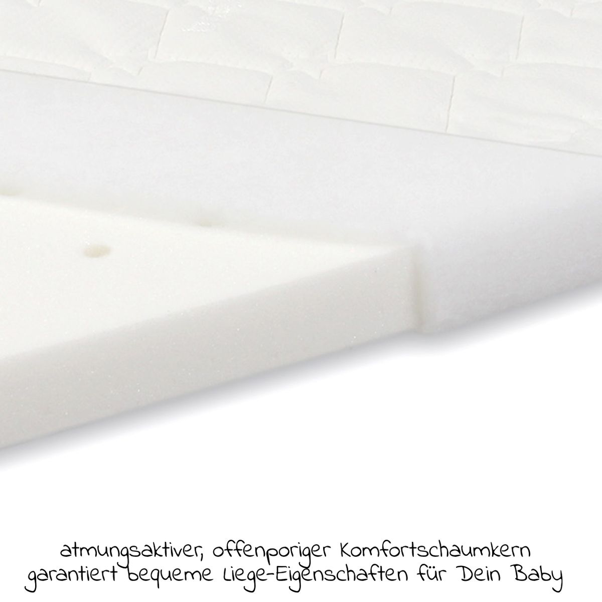 Montert Madrass Classic Fresh til sideseng Maxi og Boxspring, hvit i seng