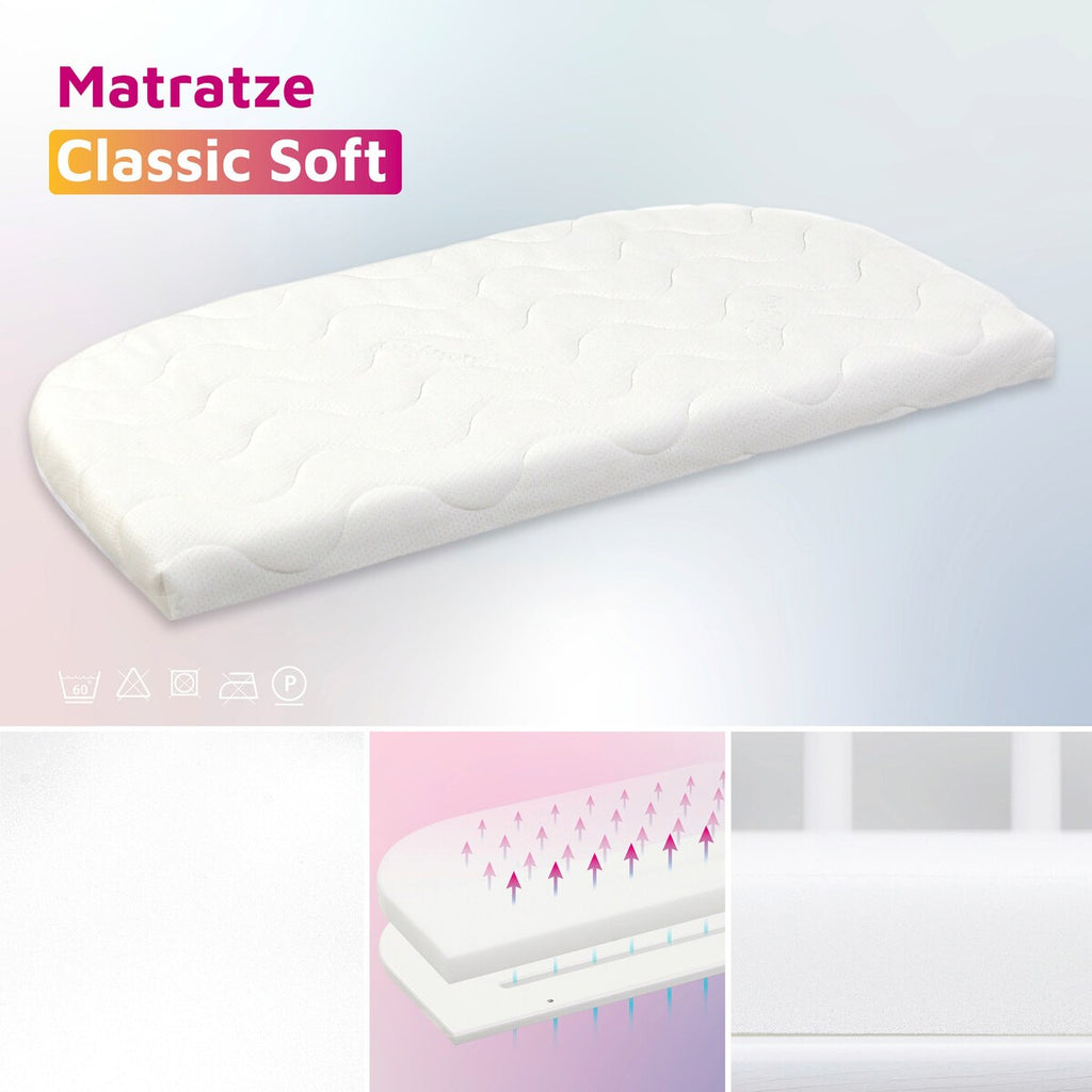 Madrass Classic Soft for bedside crib Maxi/Boxspring montert i seng