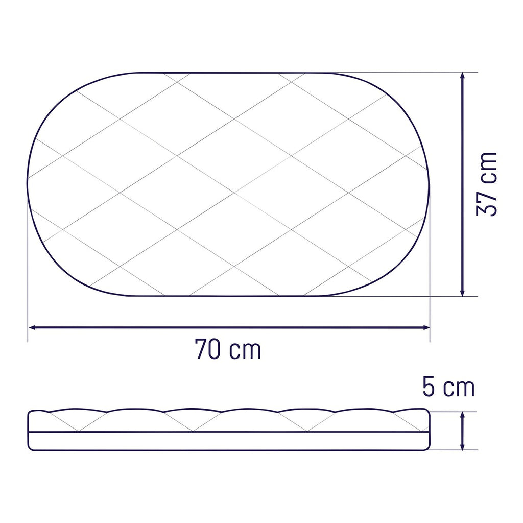 Visning av madrassens ventilasjonsegenskaper på Madrass Dr. Lübbe Air Plus for vugge 37x70 cm kaldskum