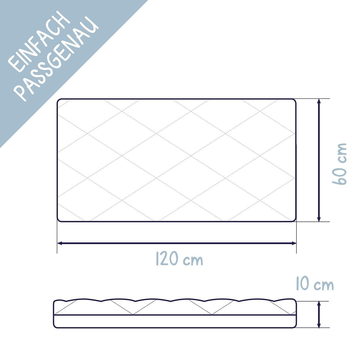 Madrass Dr. Lübbe Air Premium 60x120 cm kaldskum bakside