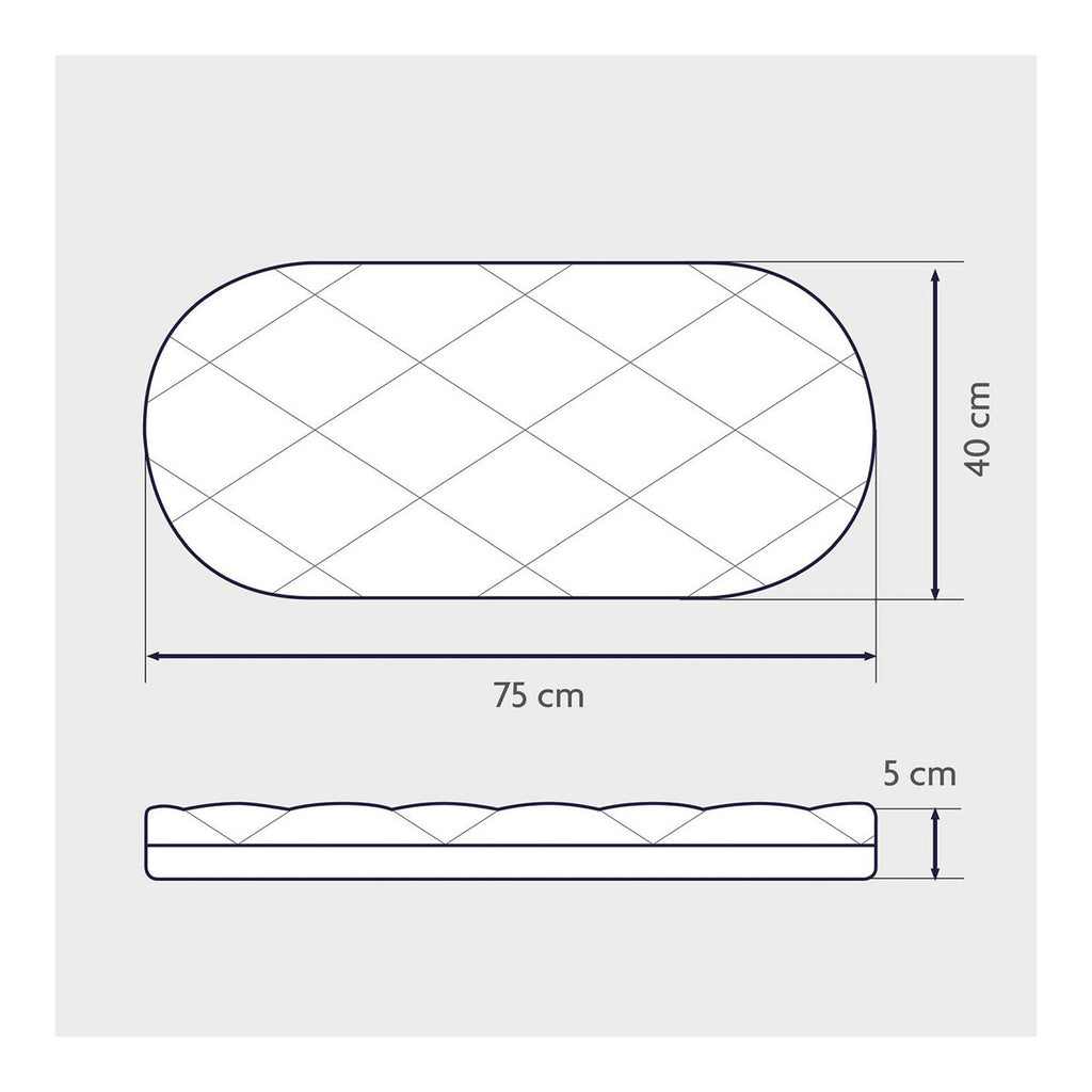 Madrass Dr. Lübbe for bollvogn 75x40 cm kaldskum bakside