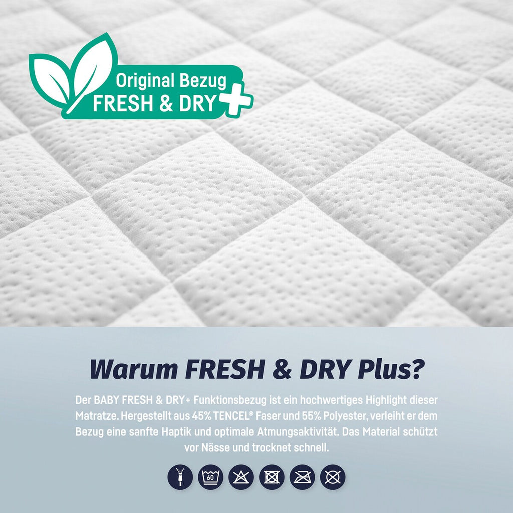 Madrass Dr. Lübbe Junior 90x200 cm memory foam TENCEL® liggende profil