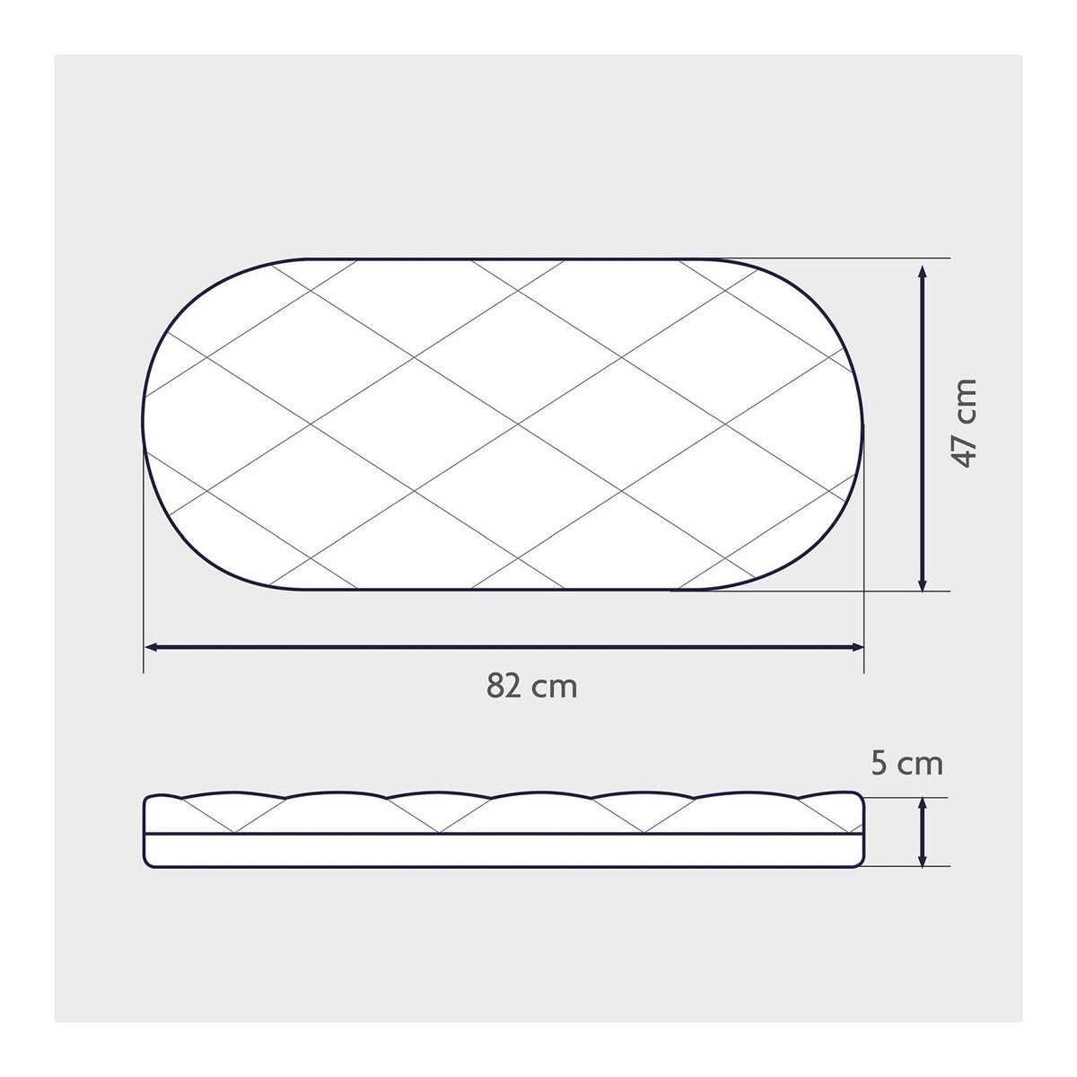 Madrass Dr. Lübbe for vugge Maxi 82x47 cm kaldskum bakside