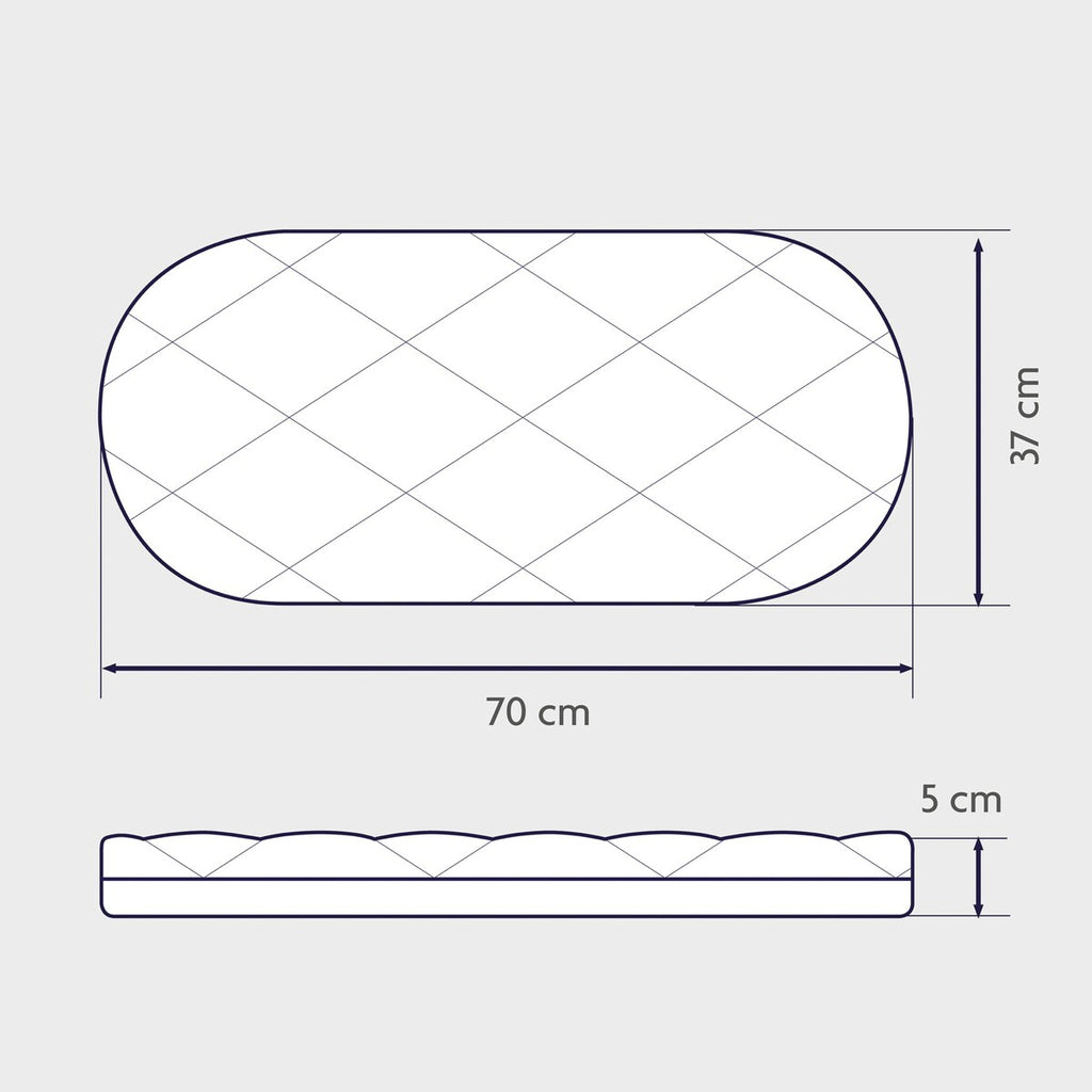 Madrass Dr. Lübbe for vugge 70x37 cm TENCEL kaldskum bakside
