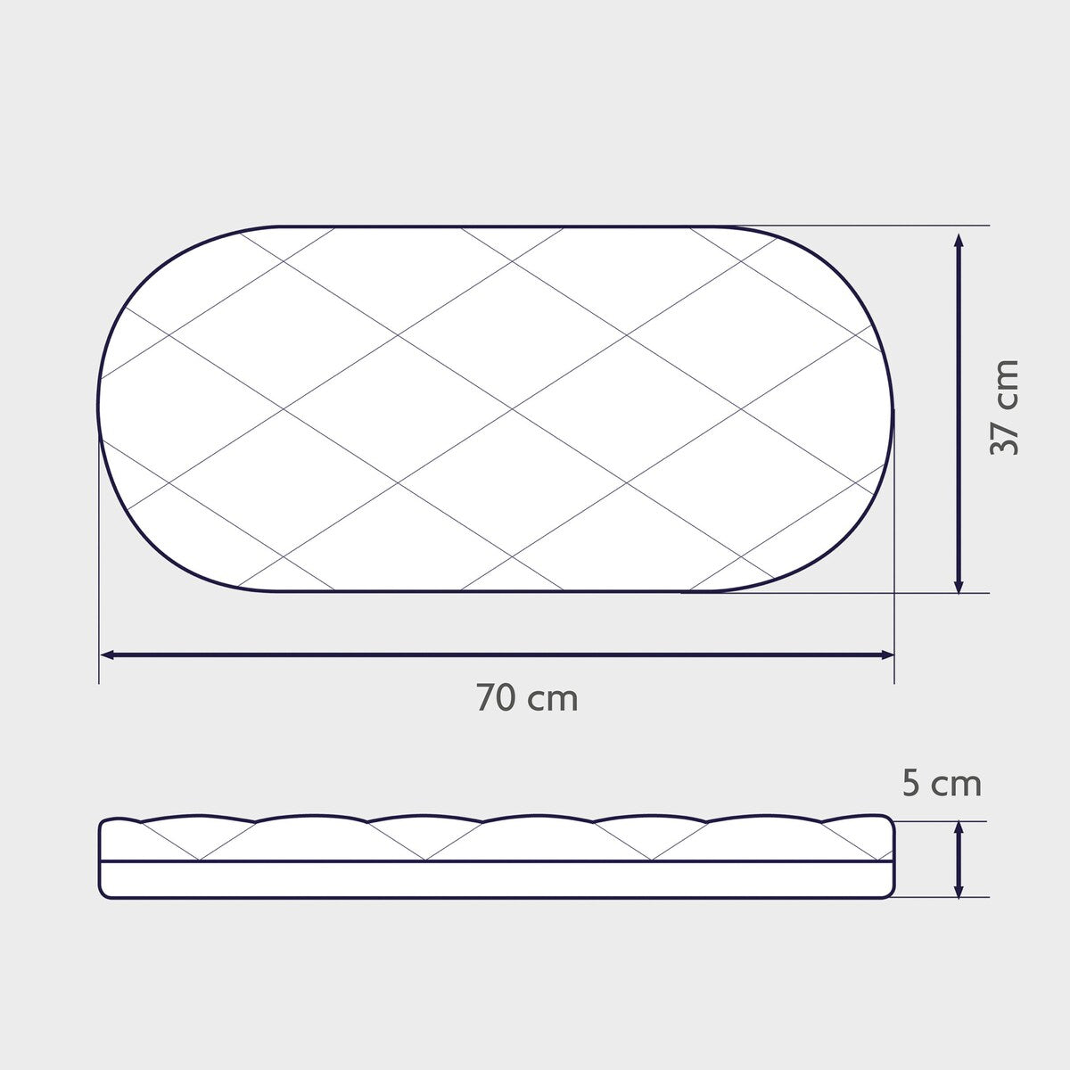 Madrass Dr. Lübbe for vugge 70x37 cm TENCEL kaldskum bakside