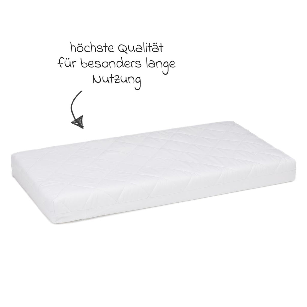 Detalj av trekk til madrass til bedside crib Nino 90 x 45 cm bomull