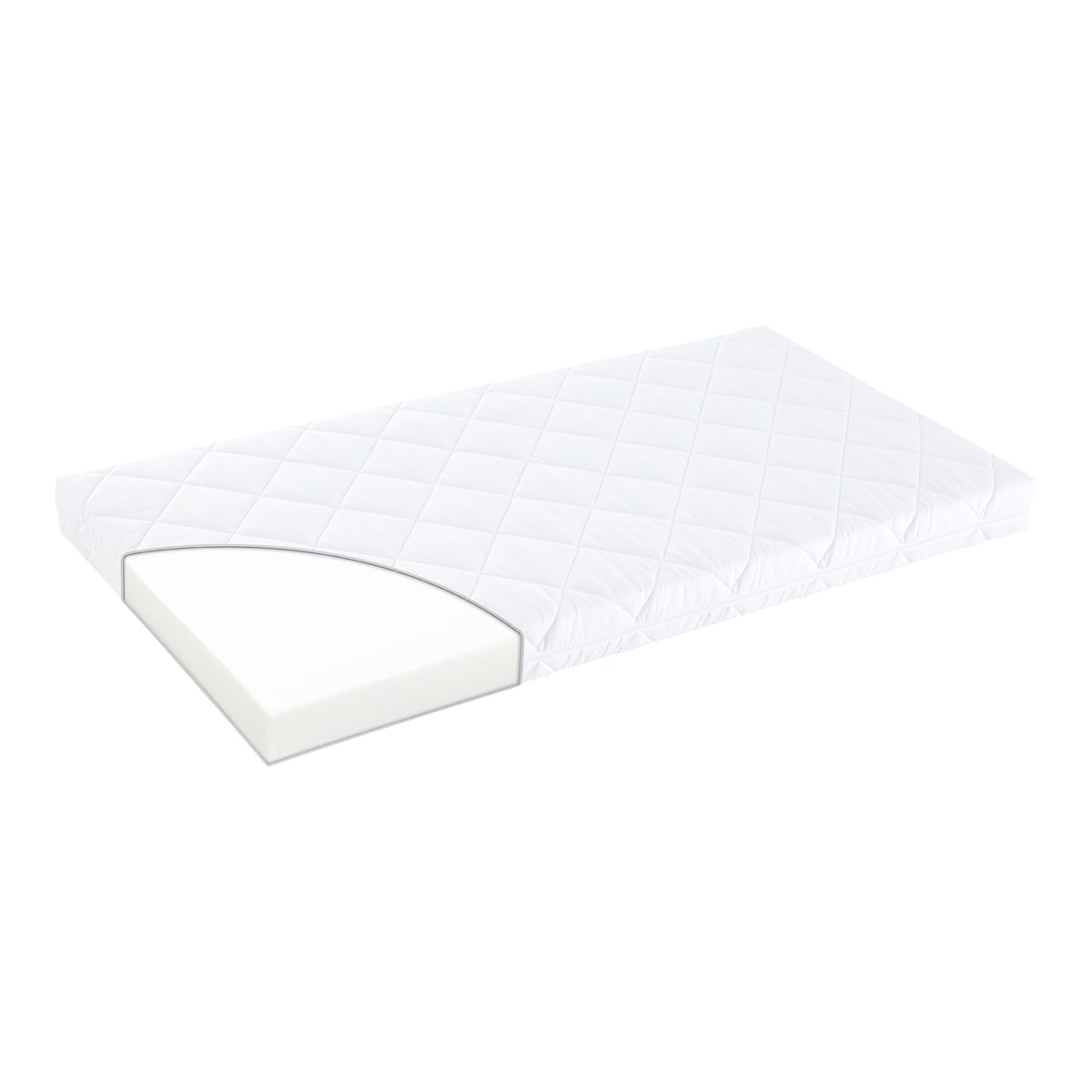 Madrass Softwash 60x120 cm med moltonbeskytter forfra