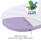 Detalj av madrass til trekkvogn og vugge Brise Light materiale