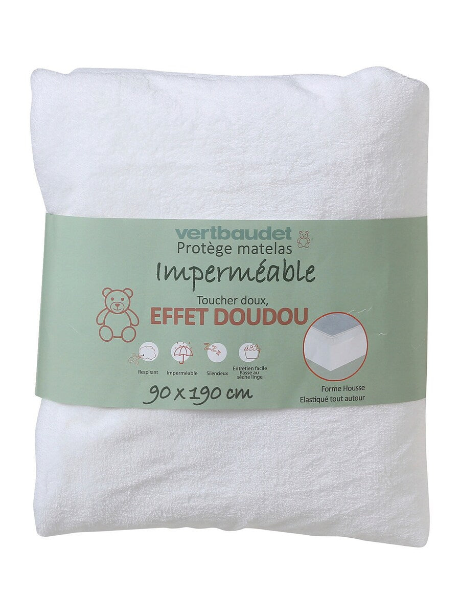 Madrassbeskytter mikrofiber for baby/barn, vanntett polyester bakside