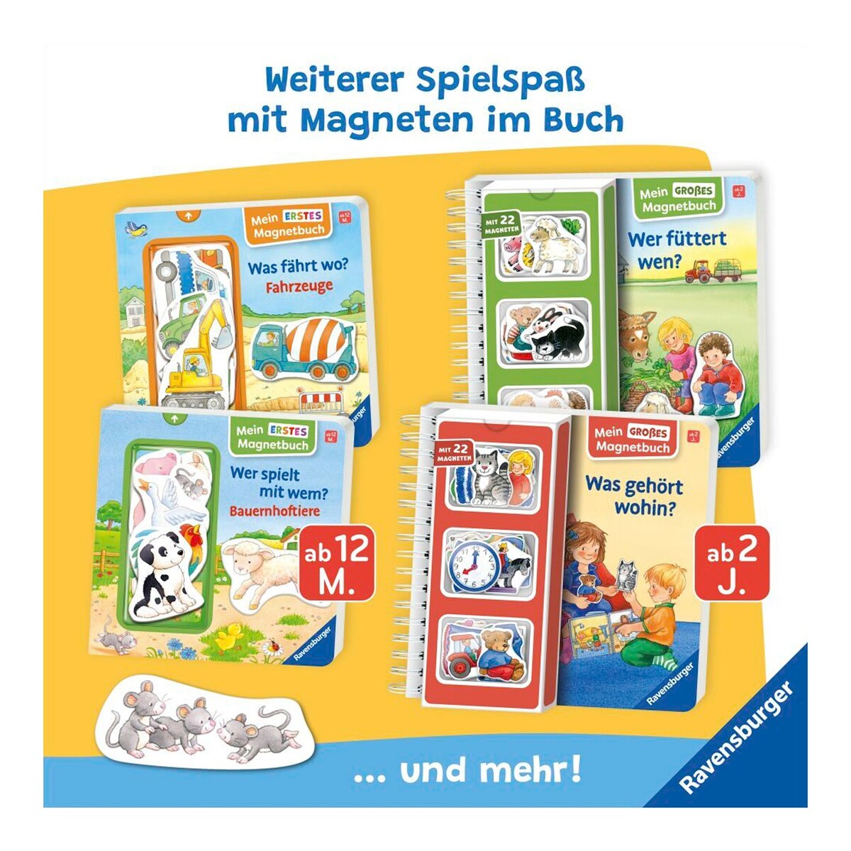 Barn som leker med Magnetbok med 22 magneter og spiralinnbinding