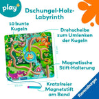 Bakside av Magnetisk kulelabyrinth i tre jungel 22x22 cm