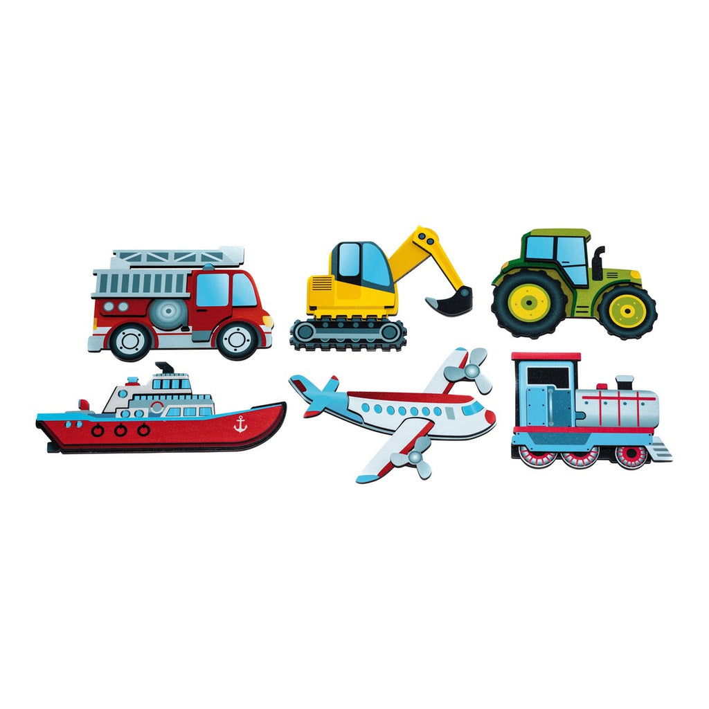 Magnetisk puslespill transport 6 stk i trekasse bakside