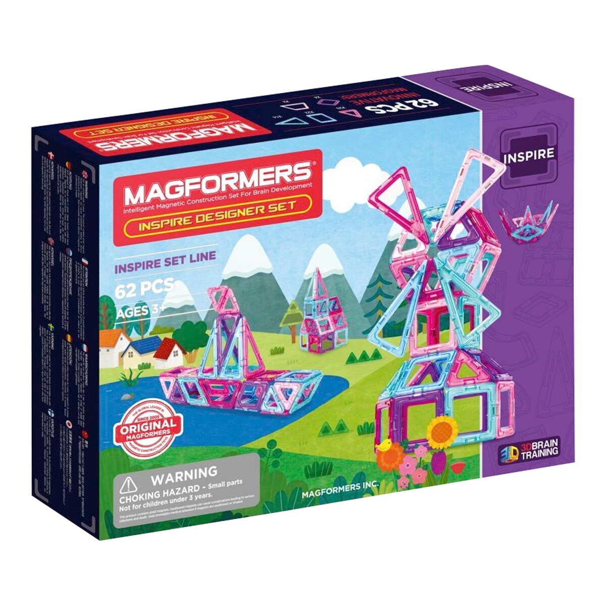 Magnetiske byggebrikker Inspire 62 sett fra 3 år forfra