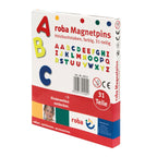 Magnetiske trebokstaver 31 deler, fargerike forfra