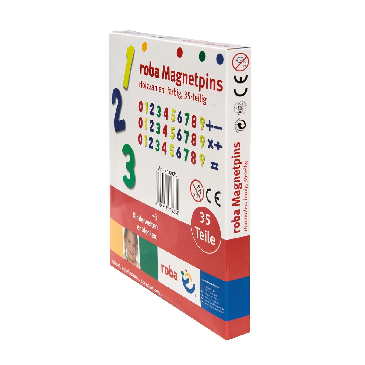 Detalj av Magnetiske tretall 35 deler, fargerike
