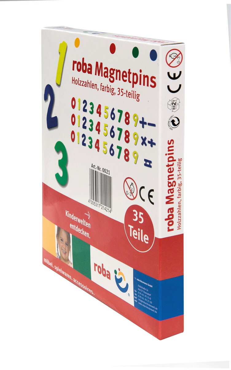 Magnetiske tretall 35 deler, fargerike - roba