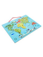 Magnetpuslespill verdenskart i tre FSC® 46x32 cm forfra