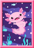 Mal etter tall Axolotl med glitter forfra