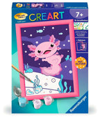 Mal etter tall Axolotl med glitter bakside