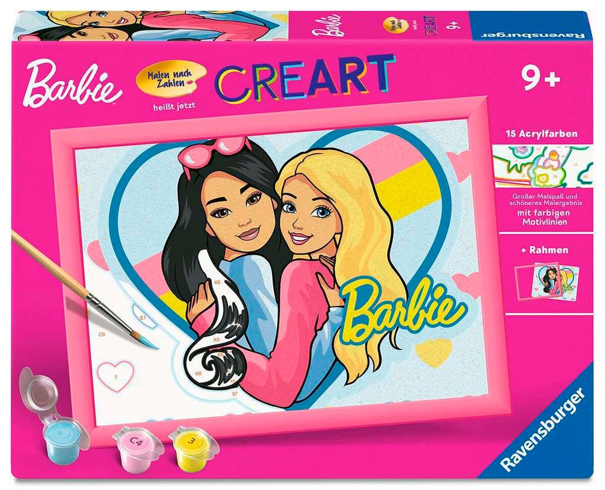 Bakside av Mal etter tall Barbie-Duo malebrett