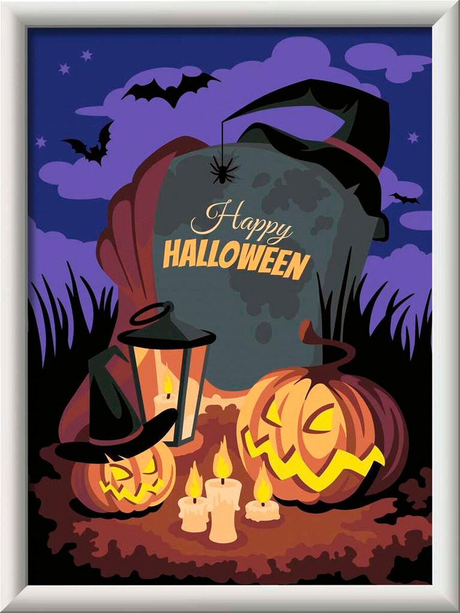 Mal etter tall Halloween Mood med 15 akrylfarger forfra