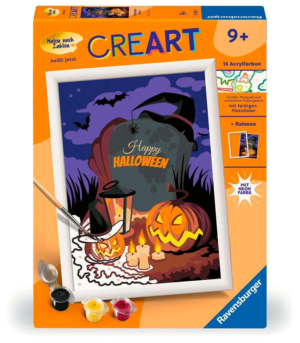 Mal etter tall Halloween Mood med 15 akrylfarger bakside