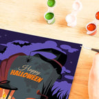 Innhold i Mal etter tall Halloween Mood med 15 akrylfarger settet