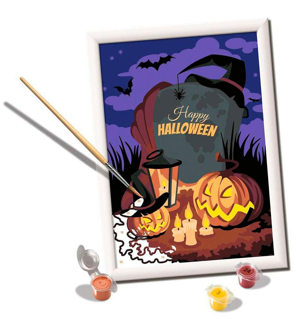Kvalitetspensel og akrylfarger i Mal etter tall Halloween Mood
