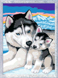Mal etter tall Husky-kyss 18x24 cm forfra