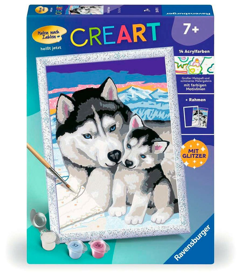 Mal etter tall Husky-kyss 18x24 cm bakside