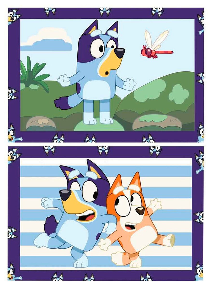 Mal etter tall Junior Bluey 5 farger 32x22 cm forside