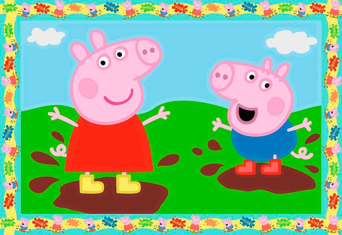 Detalj av Mal etter tall Junior Peppa Pig 5 farger fra 5 år fargelinjer