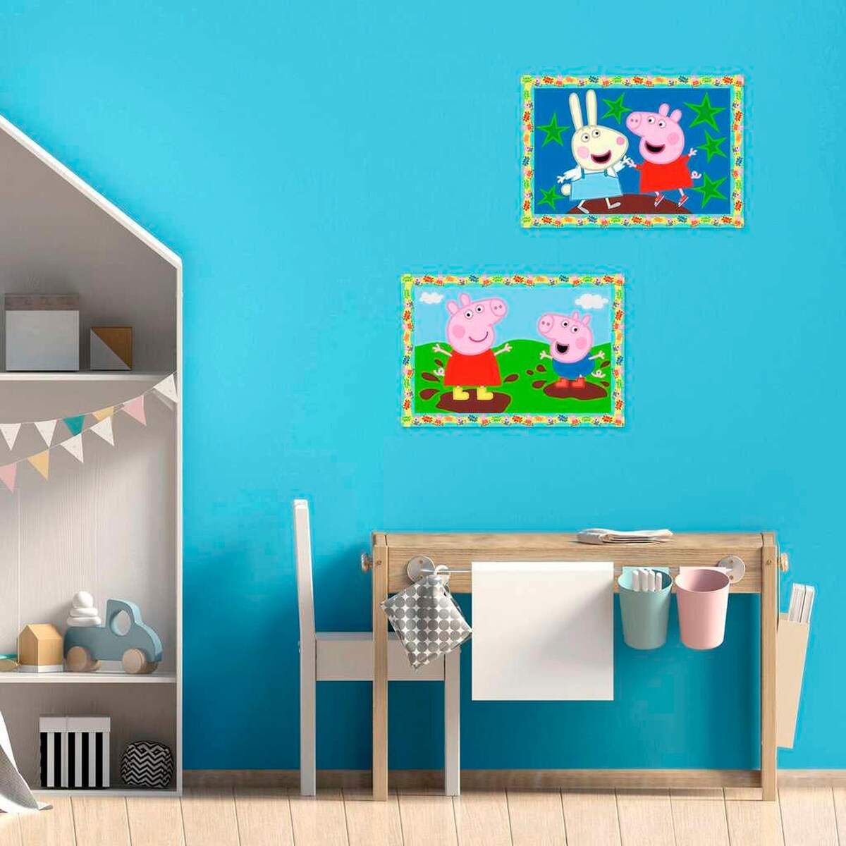 Nærbilde av Mal etter tall Junior Peppa Pig 5 farger fra 5 år maling