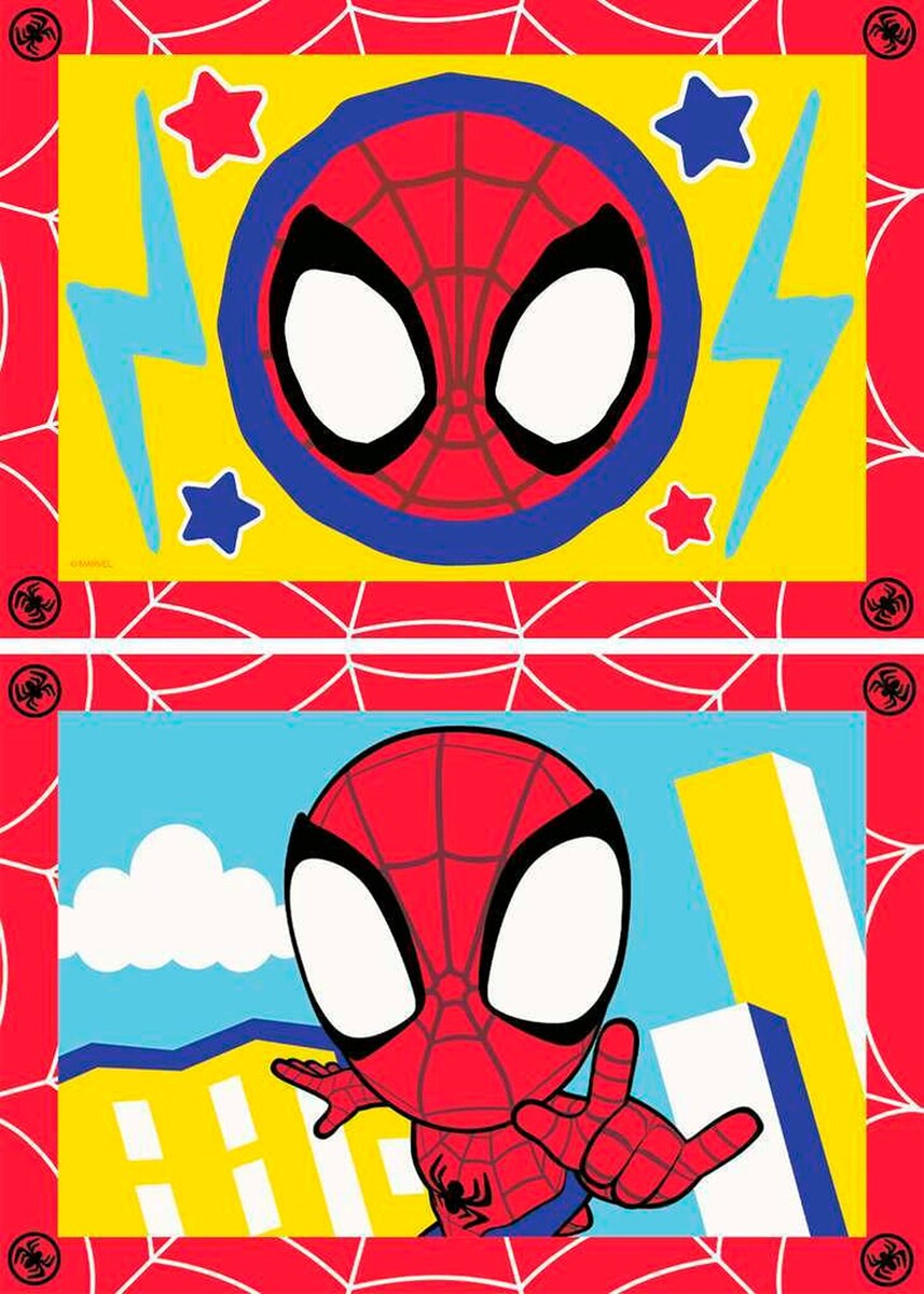 Mal etter tall Junior Spidey 5 akrylfarger foran