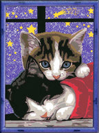 Mal etter tall kosete kattunger 18 x 24 cm med glitter forfra